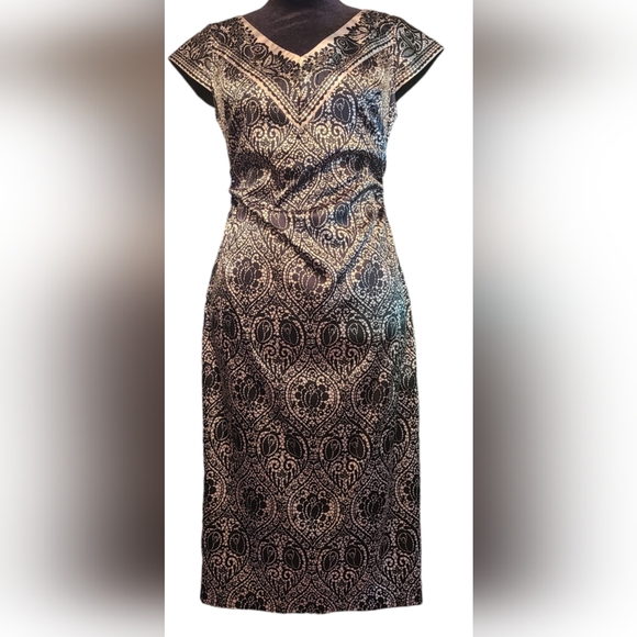 Maggy London Dresses & Skirts - Maggie London size 4P tan/black dress